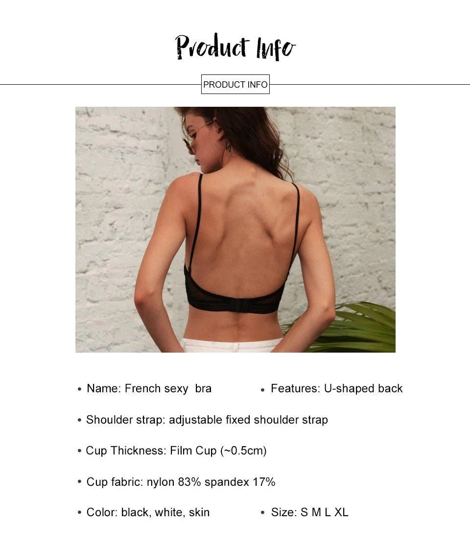 Dot Mesh Thin Triangular Soft Seamless Backless Bra