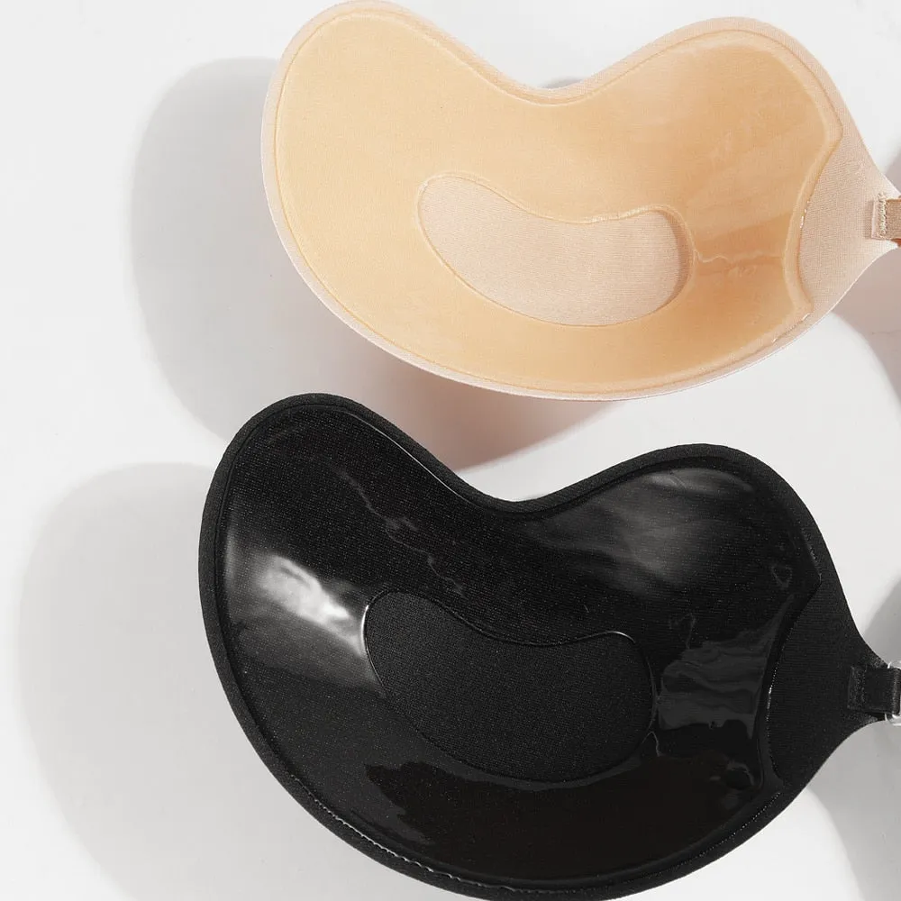 Invisible Push Up Bra Backless Strapless Bra Seamless Front Closure Bralette Underwear Women Self-Adhesive Silicone Sticky BH