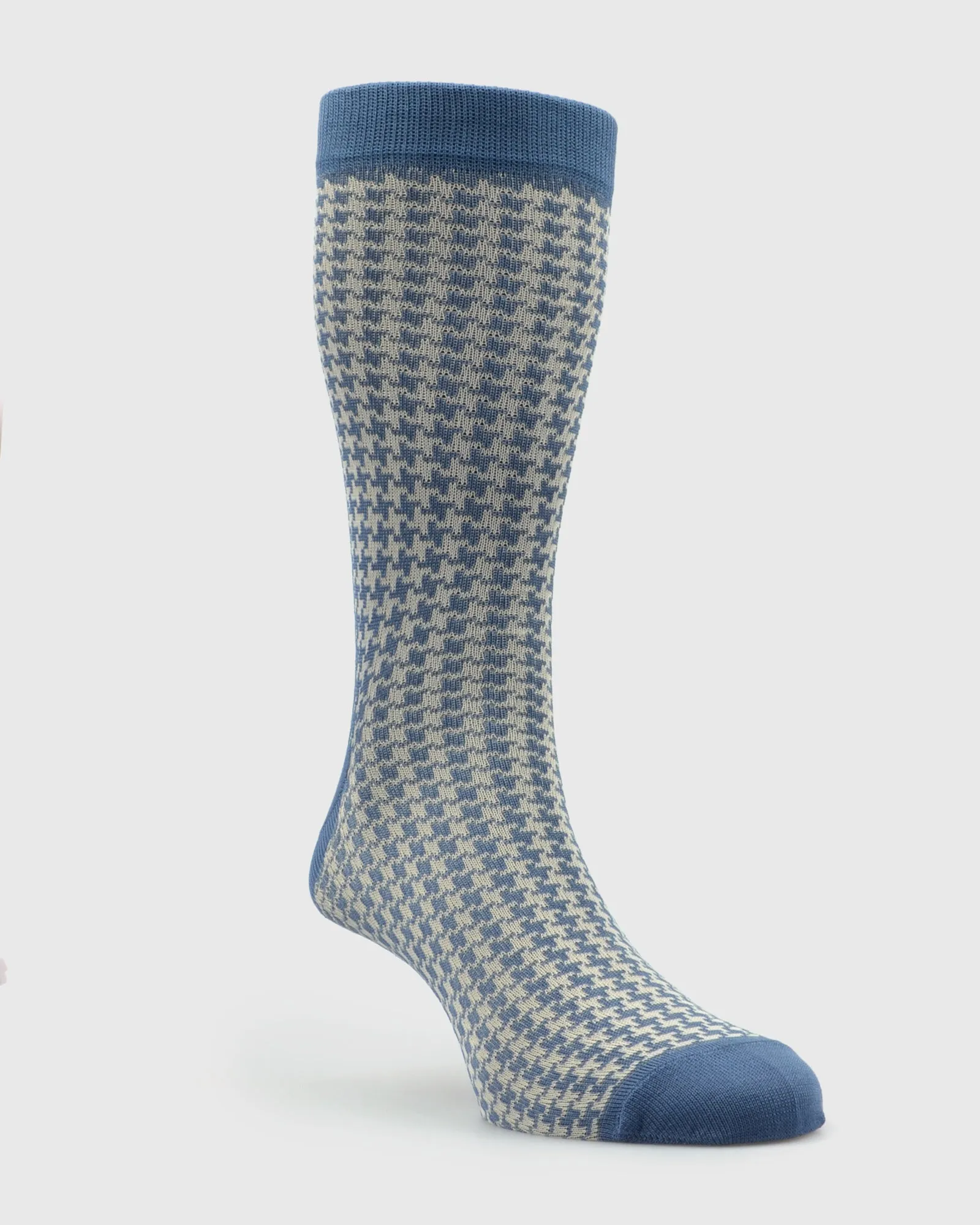 VISCONTI JAC20 HOUNDSTOOTH BLUE SOCKS