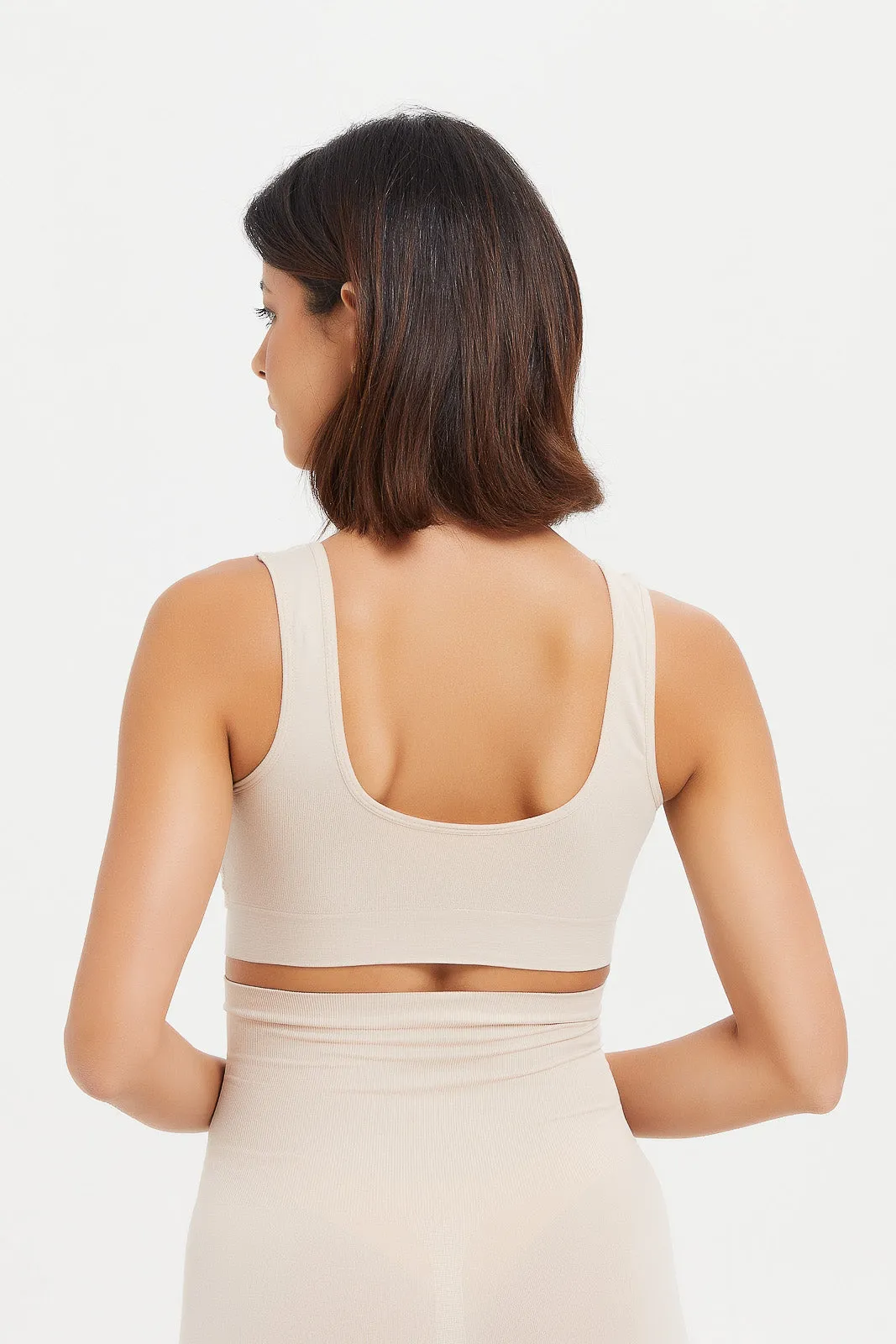 Women Black And Nude Seamless Bra Set (Pack of 2)