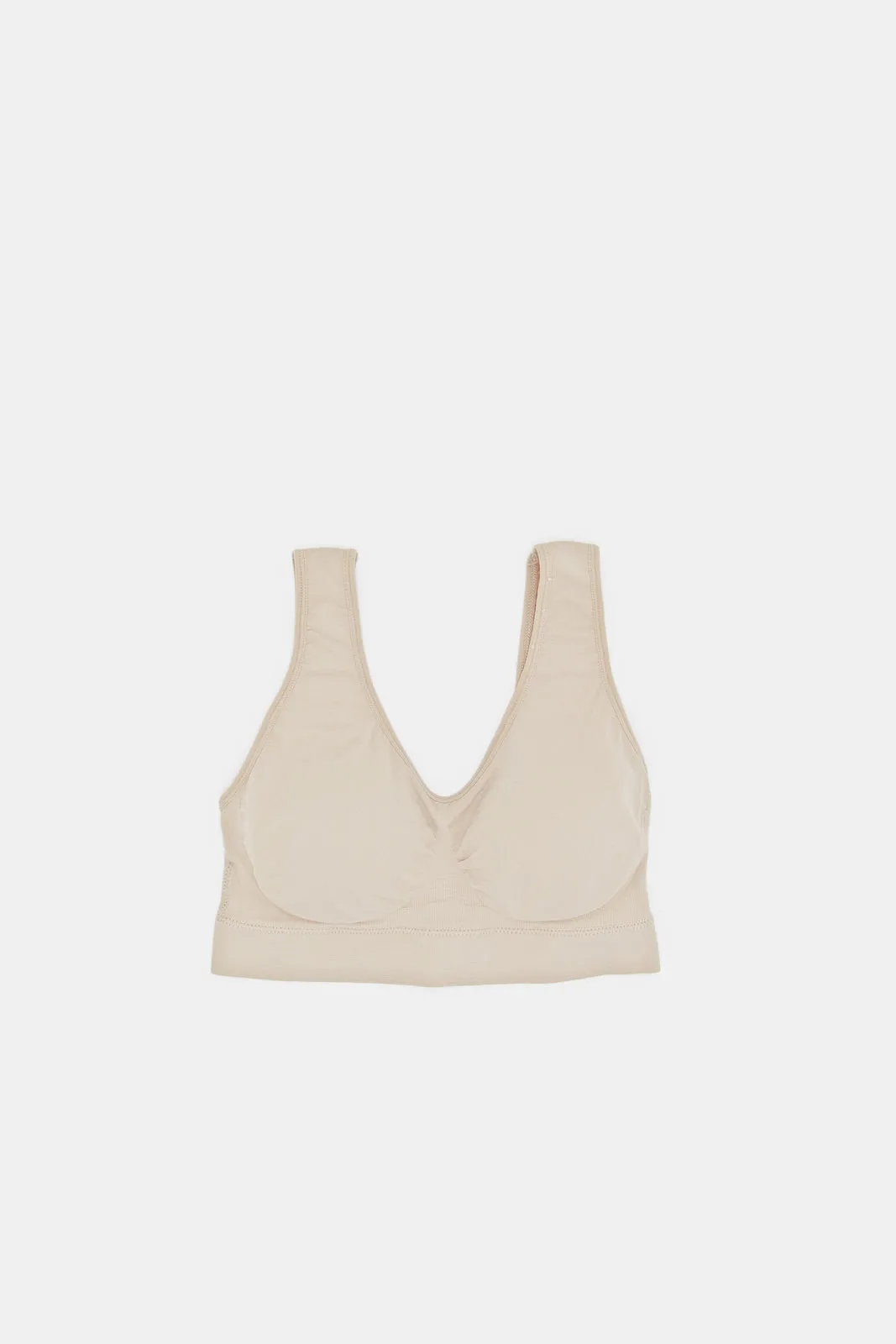 Women Black And Nude Seamless Bra Set (Pack of 2)